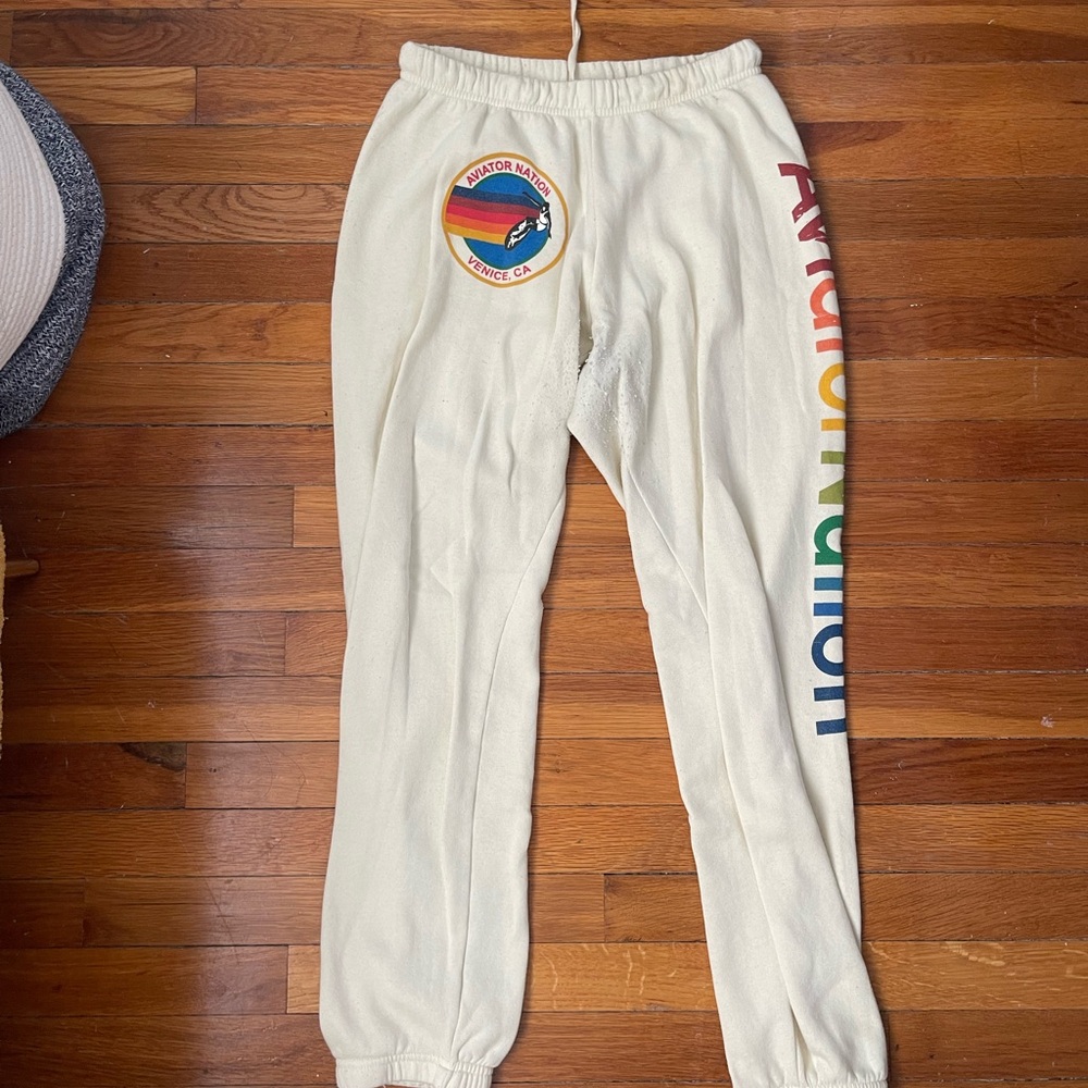 Aviator Nation Cream Sweatpants